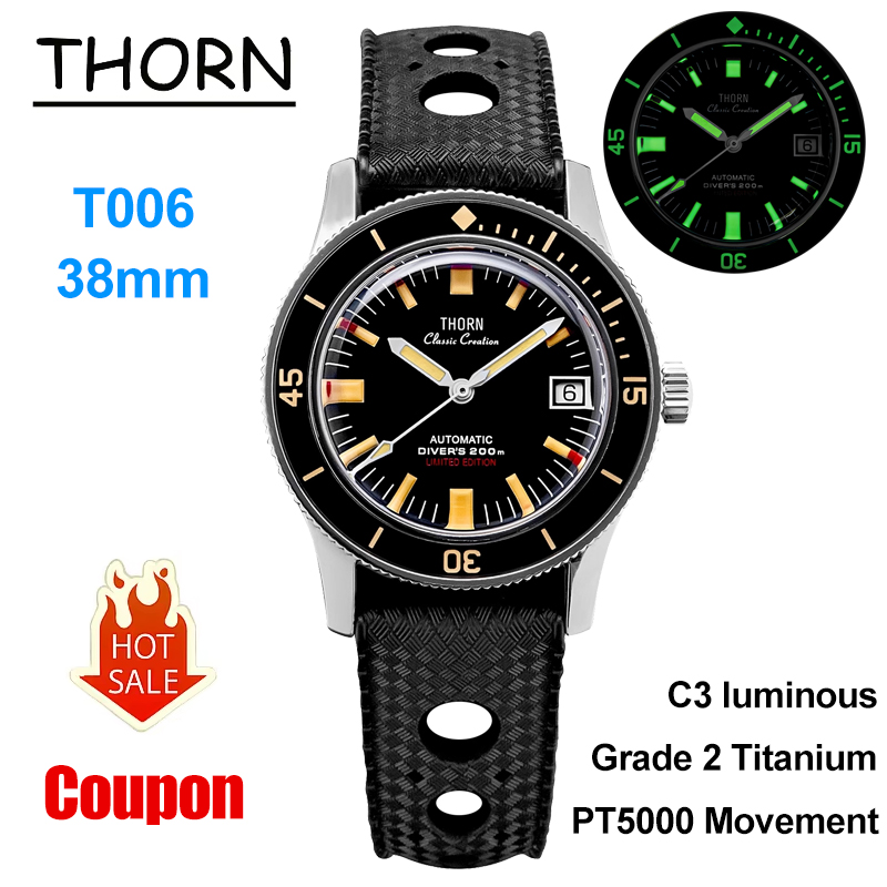 Luxury Watch Grade - Zegarek mechaniczny Thorn T006 50-Fathoms, tytan