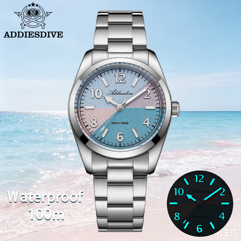 Luxury Watch Holder - ADDIESDIVE Zegarek damski z szafirowym szkłem,