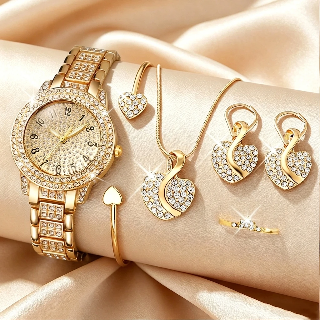 Luxury Watch Kit - 6 SZTUK Modny Zestaw Biżuterii Damskiej