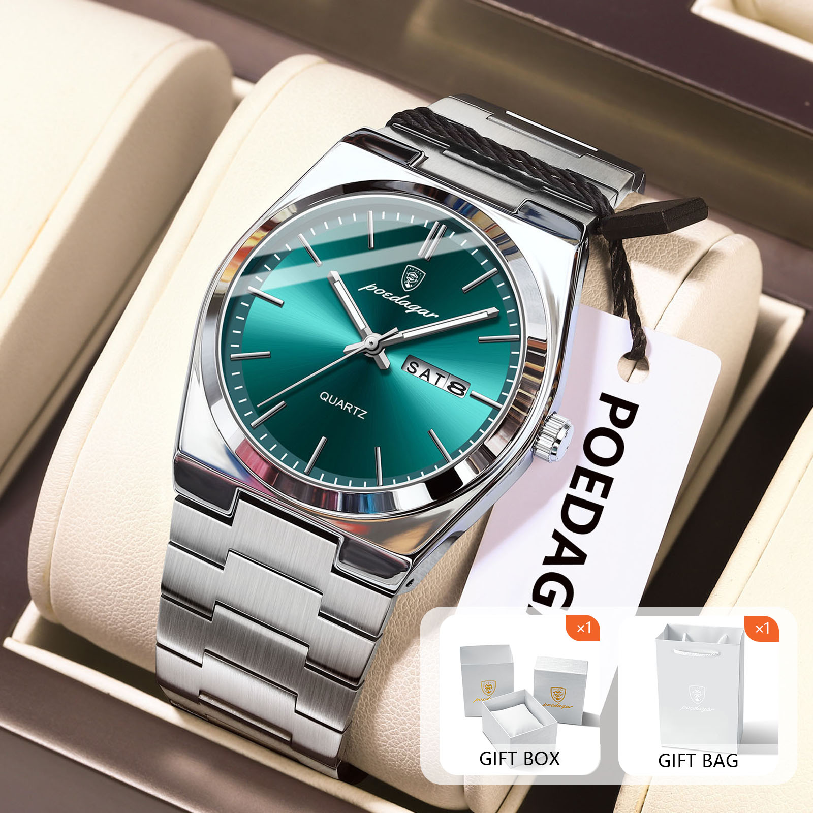 Luxury Watch Holder - POEDAGAR Oryginalne męskie zegarki kwarcowe Wodoodporny