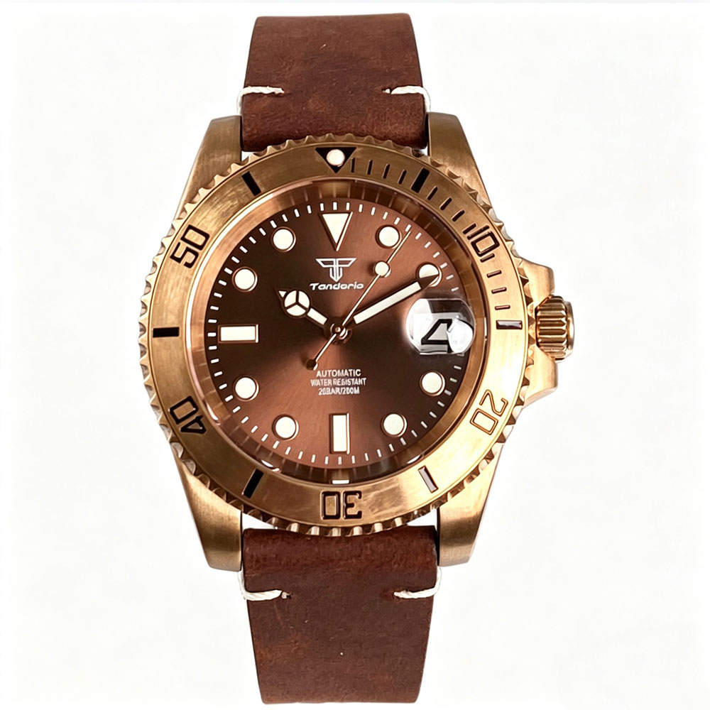 Zegarek męski Tandorio 40mm, a – Bronze Case Watch recenzja i cena