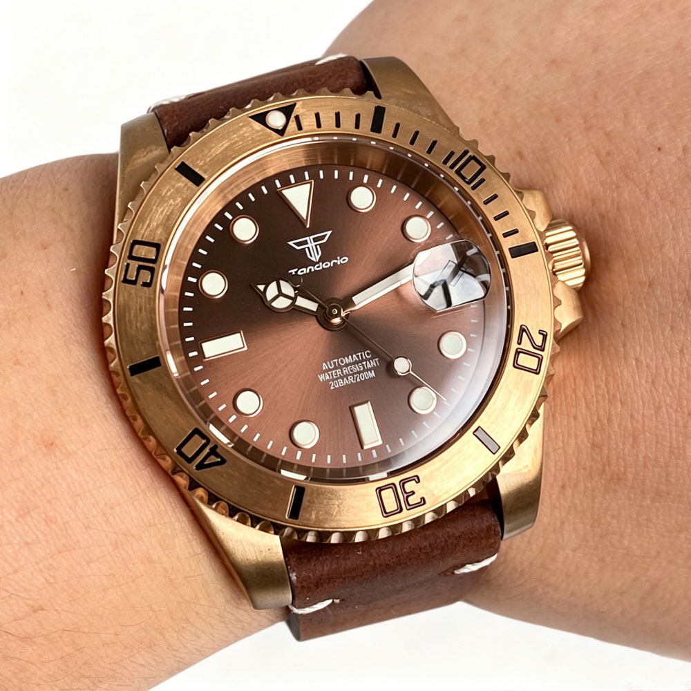 Zegarek męski Tandorio 40mm, a – Bronze Case Watch recenzja i cena