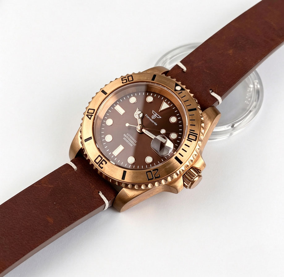 Zegarek męski Tandorio 40mm, a – Bronze Case Watch recenzja i cena