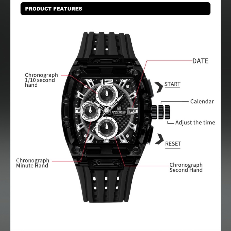 Zegarek męski NAVIFORCE 5ATM W – Luxury Watch Box recenzja i cena
