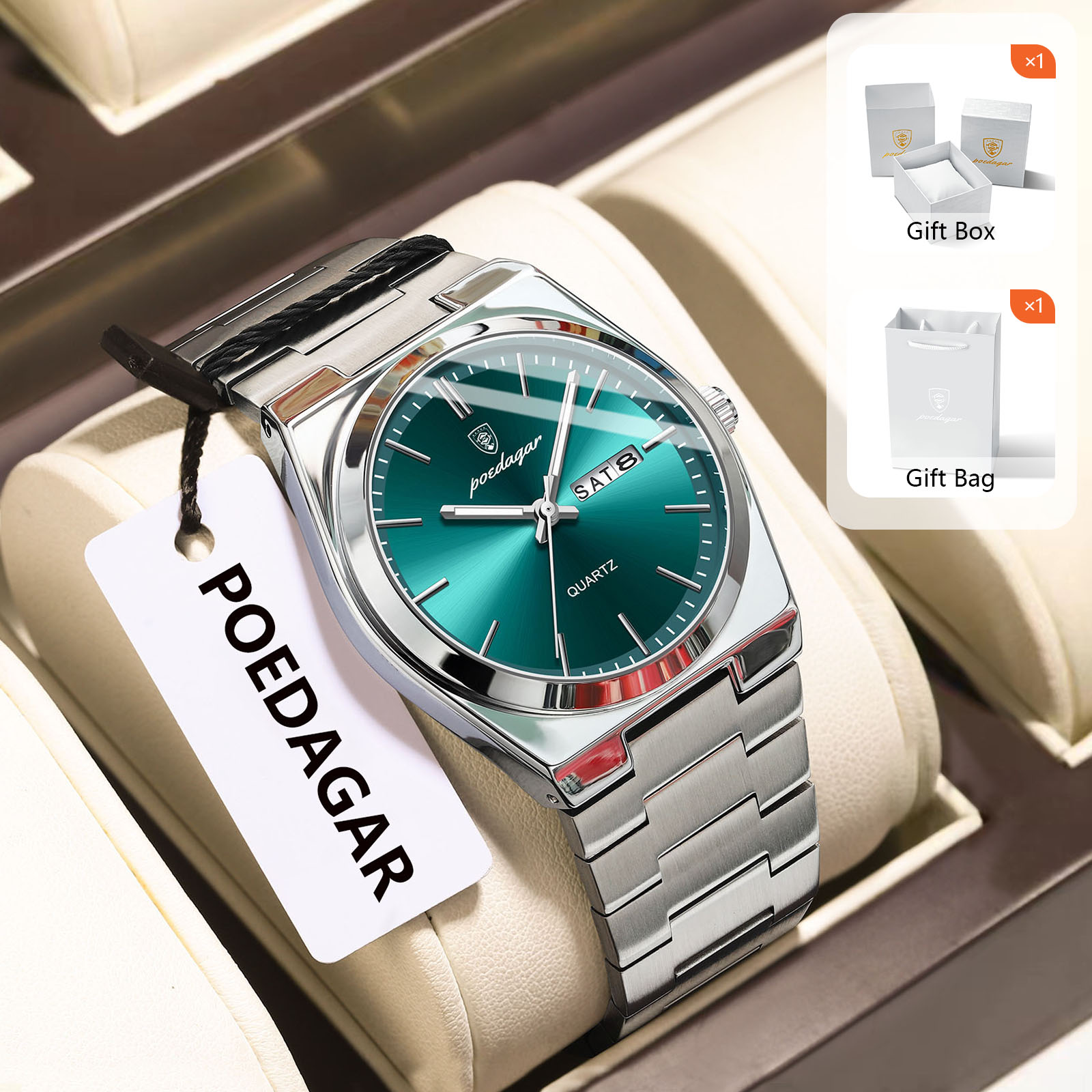 POEDAGAR Oryginalne męskie zeg – Luxury Watch Holder recenzja i cena